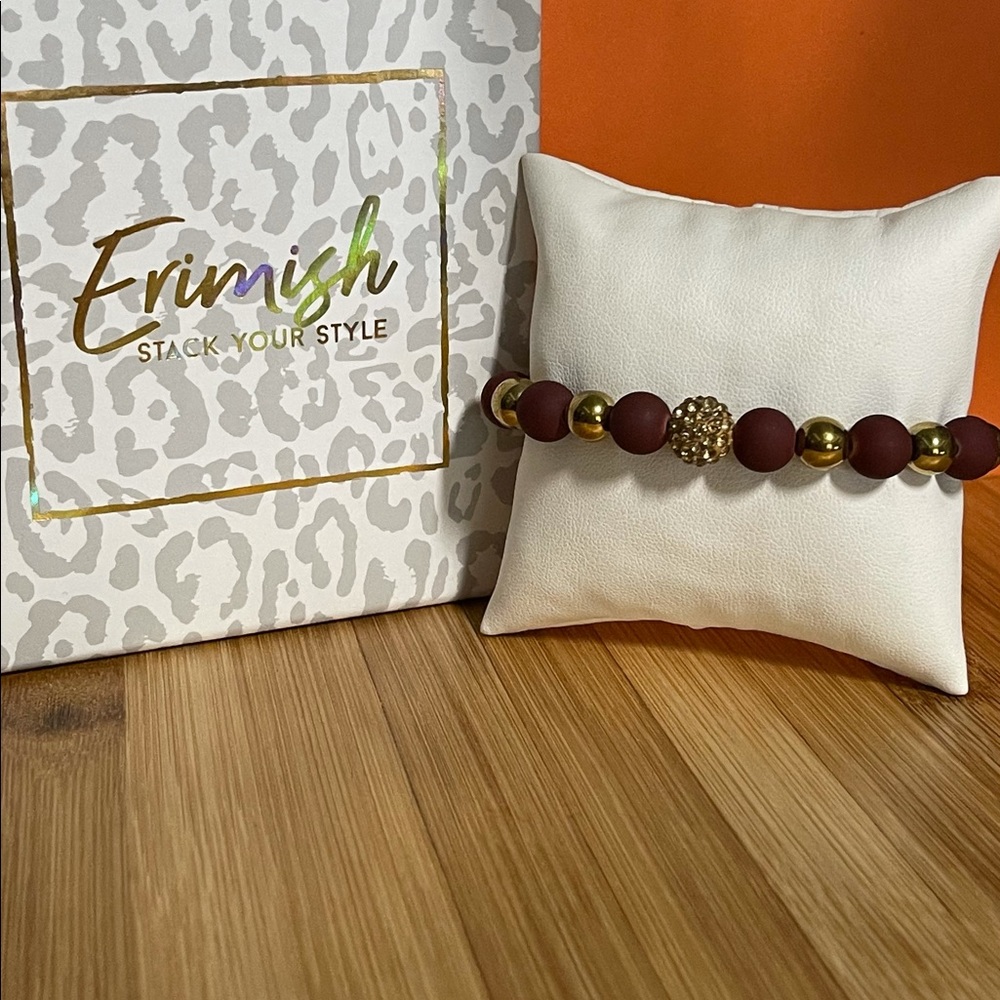 Erimish Crimson Gold Glitter Ball Single